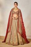 Shop_Masaba_Orange Lehenga Heavy Raw Silk Embroidery The Khubani Ka Meetha Bridal Set _Online_at_Aza_Fashions