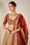 Buy_Masaba_Orange Lehenga Heavy Raw Silk Embroidery The Khubani Ka Meetha Bridal Set 