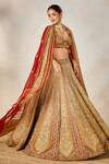 Shop_Masaba_Orange Lehenga Heavy Raw Silk Embroidery The Khubani Ka Meetha Bridal Set _Online