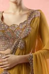 Ridhima Bhasin_Yellow Embroidered Paisley Scallop Waist Lehenga Blouse Set _Online_at_Aza_Fashions