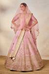 Buy_Masaba_Pink Lehenga Heavy Raw Silk Embroidered Zardozi The Gulab Barfi Bridal Set _Online