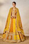 Masaba_Yellow Lehenga Heavy Raw Silk Embroidered Zardozi The Son Patissa Set _at_Aza_Fashions