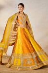 Shop_Masaba_Yellow Lehenga Heavy Raw Silk Embroidered Zardozi The Son Patissa Set 