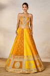 Masaba_Yellow Lehenga Heavy Raw Silk Embroidered Zardozi The Son Patissa Set 