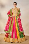 Buy_Masaba_Multi Color Lehenga Gulposh Viscose Raw Silk Embroidered The Rainbow Barfi Set _Online_at_Aza_Fashions