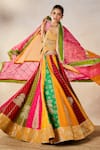 Masaba_Multi Color Lehenga Gulposh Viscose Raw Silk Embroidered The Rainbow Barfi Set _at_Aza_Fashions