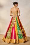 Masaba_Multi Color Lehenga Gulposh Viscose Raw Silk Embroidered The Rainbow Barfi Set _Online