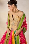 Buy_Masaba_Multi Color Lehenga Gulposh Viscose Raw Silk Embroidered The Rainbow Barfi Set _Online