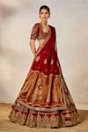 Masaba_Red Blouse- Heavy Raw Silk Embroidery Anant Bel The Anar Bagh Bridal Lehenga Set _at_Aza_Fashions