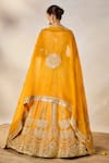 Masaba_Yellow Silk, Organza Embroidery, Diamonds, Ochre Embellished Bridal Lehenga Set _Online