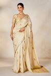 Buy_Masaba_Beige Saree Dupion Embroidered Gul Jharokha Bombat Barfi With Blouse _Online_at_Aza_Fashions