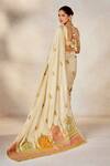 Buy_Masaba_Beige Saree Dupion Embroidered Gul Jharokha Bombat Barfi With Blouse 