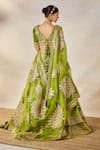 Buy_Masaba_Green Lehenga Heavy Raw Silk Embroidery Motif V Neck The Jaljeera Bridal Set _Online