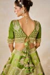 Shop_Masaba_Green Lehenga Heavy Raw Silk Embroidery Motif V Neck The Jaljeera Bridal Set _Online