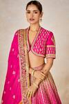 Shop_Masaba_Pink Lehenga Heavy Raw Silk Embroidery Zardozi The Gulaab Bridal Set _Online