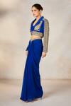 Shop_Masaba_Blue Blazer And Tube Thin Latchka Embroidery Zardozi The Saanjh Baug Skirt Set _Online_at_Aza_Fashions