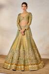 Buy_Masaba_Blue Lehenga Heavy Raw Silk Embroidery Zardozi Paan The Kesar Varak Bridal Set _Online