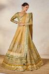 Masaba_Blue Lehenga Heavy Raw Silk Embroidery Zardozi Paan The Kesar Varak Bridal Set 