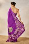 Buy_Masaba_Purple Saree Dupion And Heavy Raw Silk Embroidered Chand Jamun Fizz With Corset 