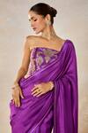 Masaba_Purple Saree Dupion And Heavy Raw Silk Embroidered Chand Jamun Fizz With Corset _Online