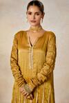 Buy_Masaba_Gold Kurta Crushed Georgette Tissue The Son Barfi Anarkali And Salwar Set _Online