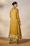 Masaba_Gold Kurta Crushed Georgette Tissue The Son Barfi Anarkali And Salwar Set 