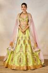 Buy_Masaba_Green Lehenga Heavy Raw Silk Embroidery Anasam The Pista Kulfi Bridal Set _Online_at_Aza_Fashions