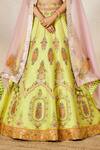 Shop_Masaba_Green Lehenga Heavy Raw Silk Embroidery Anasam The Pista Kulfi Bridal Set _Online_at_Aza_Fashions