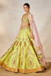 Masaba_Green Lehenga Heavy Raw Silk Embroidery Anasam The Pista Kulfi Bridal Set _at_Aza_Fashions