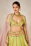 Shop_Masaba_Green Lehenga Heavy Raw Silk Embroidery Anasam The Pista Kulfi Bridal Set _Online