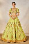 Masaba_Green Lehenga Heavy Raw Silk Embroidery Anasam The Pista Kulfi Bridal Set 