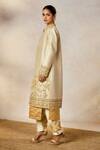 Masaba_Ivory Heavy Raw Silk Embroidery Crescent Moon Jacket The Kalakand Kurta Set _at_Aza_Fashions