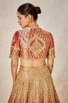 Shop_Masaba_Orange Lehenga Tissue And Heavy Raw Silk Embroidery Dil The Mohanthal Bridal Set _Online