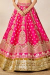 Buy_Masaba_Pink Lehenga And Blouse Raw Silk Embroidery Chand Phool Rose Falooda Bridal Set _Online