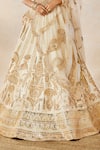 Buy_Masaba_Ivory Lehenga And Blouse Raw Silk Embroidery Zardozi Malai Barfi Bridal Set 