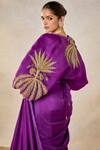 Buy_Masaba_Purple Saree Dupion And Heavy Raw Silk Embroidered Jamun Fizz Set With Jacket 