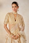 Buy_Masaba_Ivory Lehenga And Blouse Raw Silk Embroidery Zardozi Malai Barfi Bridal Set _Online