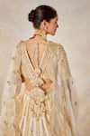 Masaba_Ivory Lehenga And Blouse Raw Silk Embroidery Zardozi Malai Barfi Bridal Set 