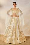 Masaba_Ivory Lehenga And Bustier Raw Silk Embroidery Zardozi Malai Barfi Bridal Set _Online_at_Aza_Fashions