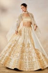 Shop_Masaba_Ivory Lehenga And Bustier Raw Silk Embroidery Zardozi Malai Barfi Bridal Set _Online_at_Aza_Fashions