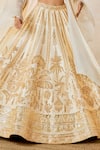 Masaba_Ivory Lehenga And Bustier Raw Silk Embroidery Zardozi Malai Barfi Bridal Set _at_Aza_Fashions