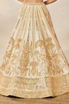 Masaba_Ivory Lehenga And Bustier Raw Silk Embroidery Zardozi Malai Barfi Bridal Set _Online