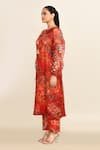 Shop_Archana Shah_Red Print Moroccan Round Neck Tunic With Pant _Online_at_Aza_Fashions