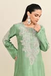 Buy_Mrunalini Rao_Green Embroidered Paisley Round Floral Kurta With Palazzo 