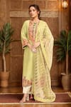 Buy_Debyani + Co_Green Embroidered Floral Round Kurta Set _at_Aza_Fashions