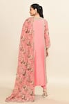 Shop_Debyani + Co_Pink Silk Embroidered Floral Round Print Kurta Dhoti Pant Set _at_Aza_Fashions