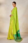 Buy_Masaba_Multi Color Saree Dull Natural Crepe And Tissue Meetha Paan With Blouse _Online_at_Aza_Fashions