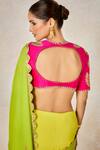 Buy_Masaba_Multi Color Saree Dull Natural Crepe And Tissue Meetha Paan With Blouse 