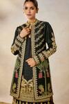 Masaba_Black Heavy Raw Silk Embroidery Gul Jharokha The Kala Khatta Kurta And Set _at_Aza_Fashions