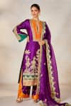 Masaba_Purple Heavy Raw Silk Embroidery Sequin The Jamun Cooler Kurta Salwar Set _at_Aza_Fashions